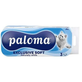 Paloma Exclusive Soft White 3vrstvý toaletní papír, 10 rolí, 12,98 m role