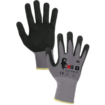 Ica pracovní rukavice, máčené nitrilu šedo-černé, velikost 8, 1 pár