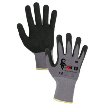 Ica pracovní rukavice, máčené v nitrilu šedo-černé, velikost 10, 1 pár