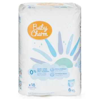 Baby Charm jednorázové plenky Super Dry Pant 6XL 15+ kg, 18 ks