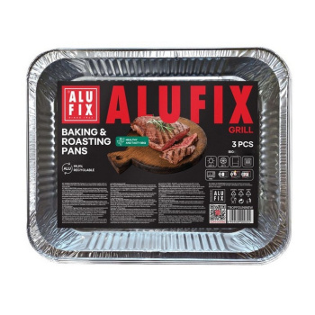 Alufix univerzální hliníková grilovací miska 32 x 26 x 4,5 cm, 3 ks