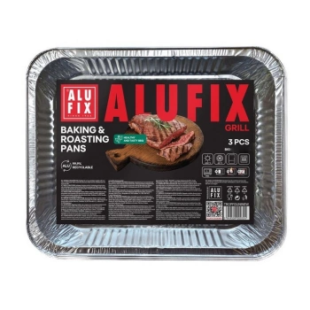 Alufix univerzální hliníková grilovací miska 32 x 26 x 4,5 cm, 3 ks