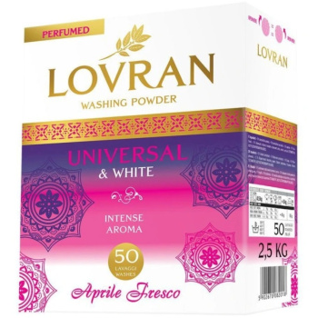 Lovran Universal & White Aprile Fresco prášek na bílé prádlo 50 dávek, 2,5 kg