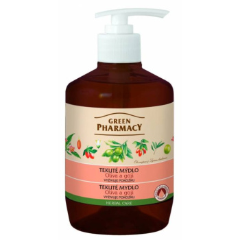 Green Pharmacy Oliva a Goji tekuté mýdlo s dávkovačem 460 ml
