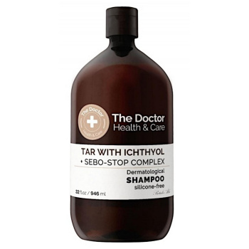 The Doctor Tar with Ichtyol šampo proti nadměrnému tvoření mazu a proti lupům, 946 ml
