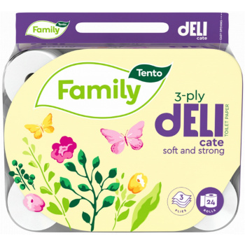 Tento Family Delicate toaletní papír 117 útržků 3 vrstvý 24 kusů