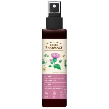 Green Pharmacy Elixír proti vypadávání vlasů s lopuchem a pšenicí 150 ml