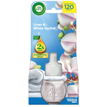 Air Wick Essential Oils prádlo a bílá orchidej náplň do elektrické osvěžovače 19 ml