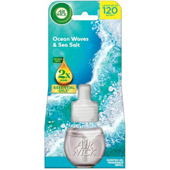 Air Wick Essential Oils Ocean Waves & Sea Salt - Ocean a mořská sůl, elektrický osvěžovač náhradní náplň 19 ml