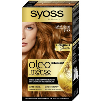 Syoss Oleo Intense Color barva na vlasy bez amoniaku 7-77 Zářivě měděný