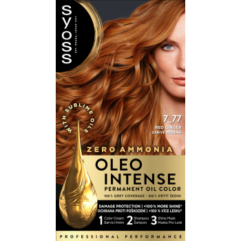 Syoss Oleo Intense Color barva na vlasy bez amoniaku 7-77 Zářivě měděný