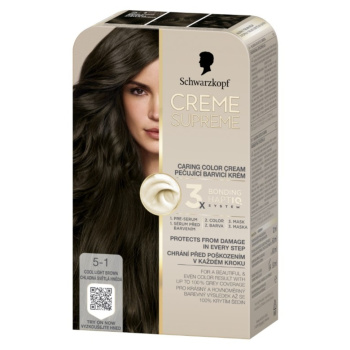 Schwarzkopf Creme Supreme barva na vlasy 5-1 chladná světle hnědá 60 ml