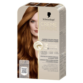 Schwarzkopf Creme Supreme barva na vlasy 7-7 měděná blond 60 ml