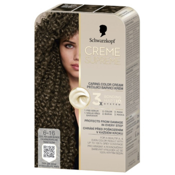 Schwarzkopf Creme Supreme barva na vlasy 6-16 chladná popelavá tmavá blond 60 ml
