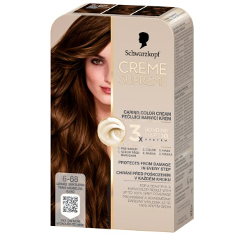 Schwarzkopf Creme Supreme barva na vlasy 6-68 tmavá karamelová blond 60 ml