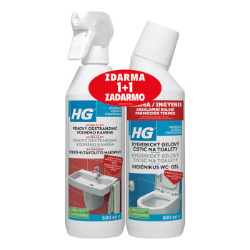 HG pěnový čistič vodního kamene, 500 ml + HG hygienický gel na toalety 500 ml zdarma