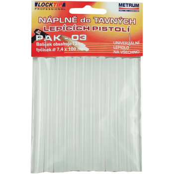 Náplně do tavné pistole, čiré, 12 ks