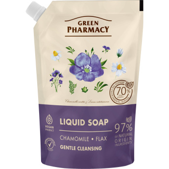 Green Pharmacy Heřmánek a Len tekuté mýdlo náhradní náplň 460 ml