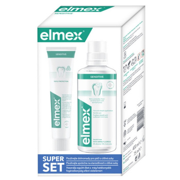 Elmex Sensitive duopack zubní pasta + ústní voda, 75 ml + 400 ml