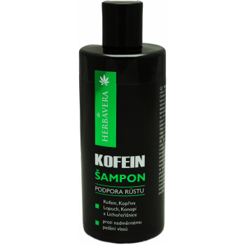 Herbavera kofeinový šampon na podporu růstu vlasů, 300 ml