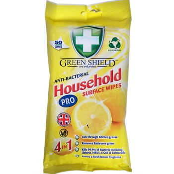 Green Shield antibakteriální úklidové ubrousky, 50 ks