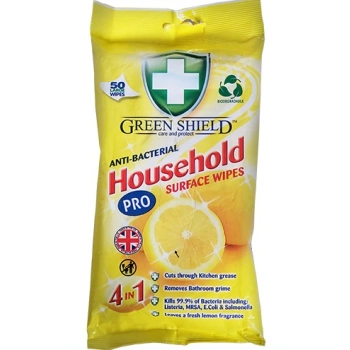 Green Shield antibakteriální úklidové ubrousky, 50 ks