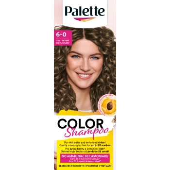 Palette Color Shampoo barva na vlasy 6-0 Světle hnědá, 50 ml