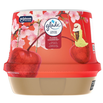 Glade Floral Cherries gelový osvěžovač do koupelny, 180 g