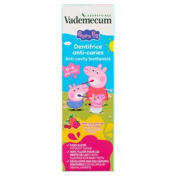 Vademecum Peppa Pig Red Fruit dětská zubní pasta 0–6 let, 50 ml