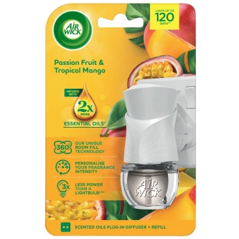 Air Wick elektrický osvěžovač vzduchu strojek + náplň Maracuja a tropické mango, 1+19 ml