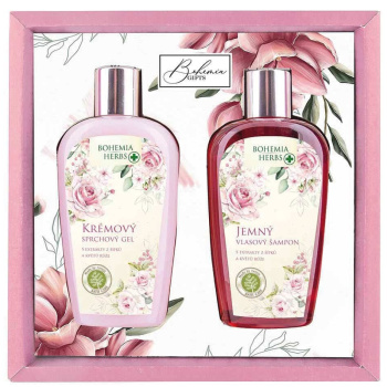 Bohemia Herbs Růže dárkový set sprchový gel 250 ml + šampon 250 ml
