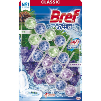 Bref Power Aktiv Pine a Lavander WC blok, 4 x 50 g