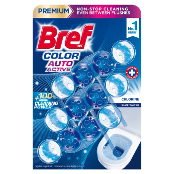 Bref WC blok Color Auto Active Chlorine, 3 × 50 g