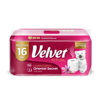 VELVET toaletní papír RITUAL S VŮNÍ 3vr./150 út./18,3 m 16 rolí
