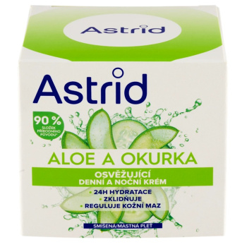Astrid denní a noční krém pro smíšenou a mastnou pleť Aloe Vera a Okurka 50 ml