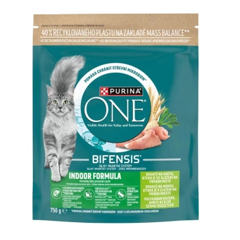 Purina ONE Bifensis Indoor granule pro kočky s krůtou a obilovinami 750g