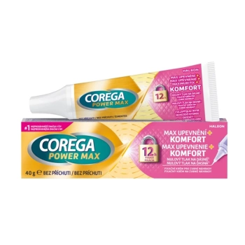 Corega Power Max upevnění + komfort fixační krém na zubní protézu 40 g