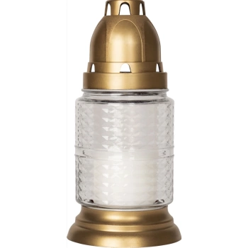 Bispol hřbitovní skleněná lampa elegantní, doba hoření 15 hodin 50 g, výška 16,5 cm