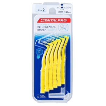 DentalPro mezizubní kartáček zahnutý 0,8 mm žlutý, 10 kusů