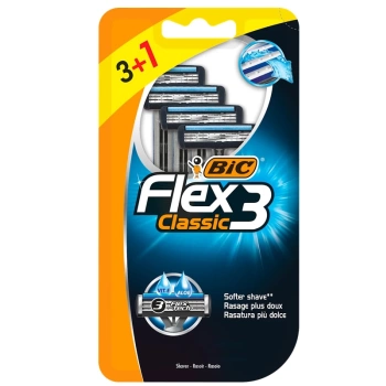 BIC Pánský jednorázový holící strojek Flex3 Classic, 3+1ks