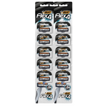 BIC Flex 4 pánské jednorázové holicí strojky, závesná karta 10 ks
