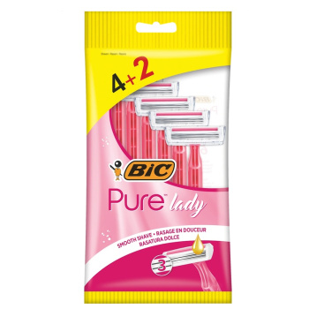 BIC dámské jednorázové holicí strojky Pure Lady Pink 4+2 ks