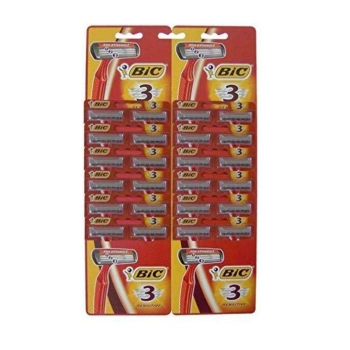 BIC 3 Sensitive, pánské jednorázové holicí strojky, závěsná karta 24 ks