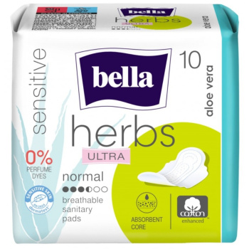 Bella Herbs Aloe Vera Ultra normal dámské vložky s křidélky 10 ks