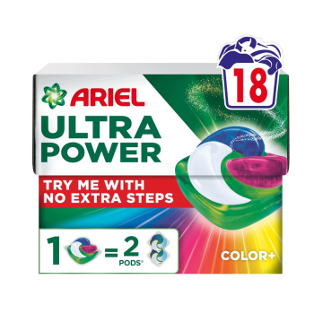 Ariel prací kapsle Ultra Power Color 18ks