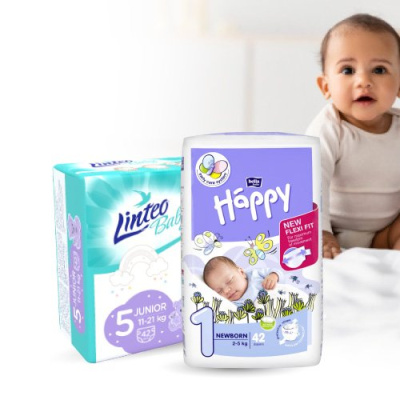 SOUTĚŽ - Vyhrajte 4x balení plen nákupem Bella Happy a Linteo