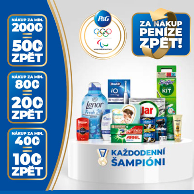 Cashback P&G: Nakupte oblíbené značky a získejte peníze zpět