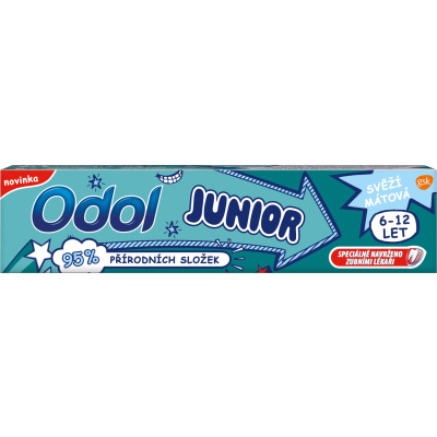 Odol Junior dětská zubní pasta, mátová, 95 % přírodní, 6-12 let, 50 ml