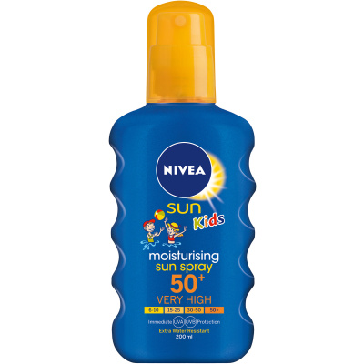 Nivea Sun Kids OF 50+ Protect & Play dětský barevný sprej na opalování, 200 ml