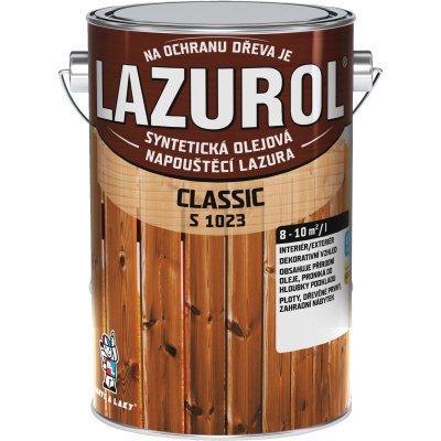 Lazurol Classic S1023 tenkovrstvá lazura na dřevo s obsahem olejů, 0021 ořech, 4 l Lazurol Classic S1023 tenkovrstvá lazura na dřevo s obsahem olejů, 0021 ořech, 4 l